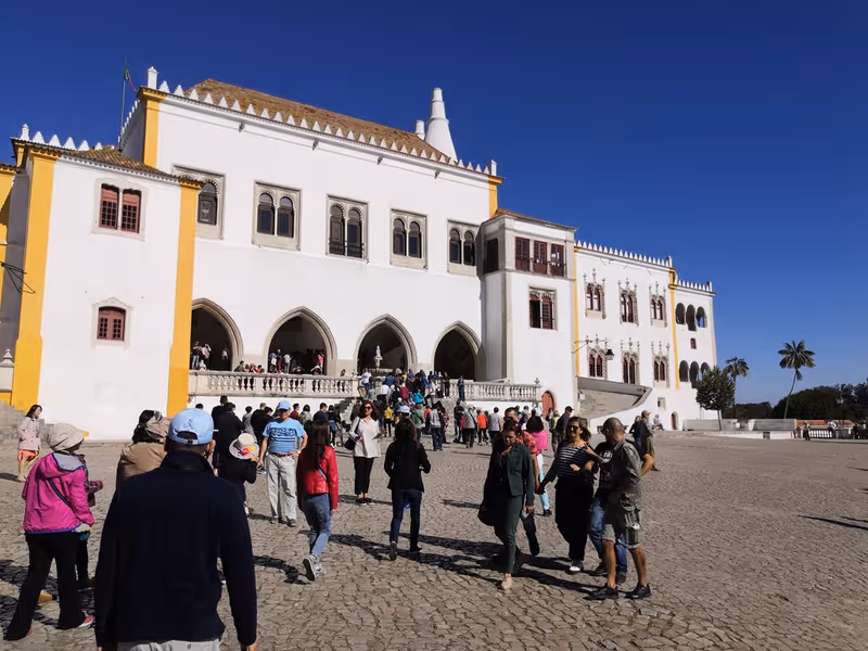 The Sintra National Palace viewed from the town square.